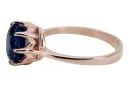Vintage Ring Sapphire Sterling silver rose gold plated vrc157rp